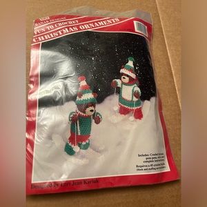 Christmas Ski Bear Ornaments Crochet Kit Banar Designs Lori Jean Karluk CCO60824